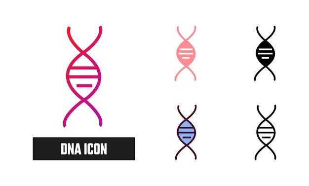 Ilustración del vector del conjunto de iconos de ADN
