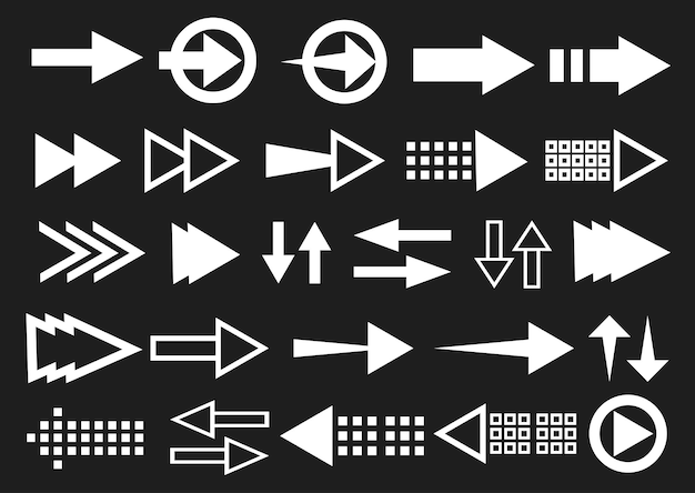 Ilustración de vector de conjunto de iconos de flecha