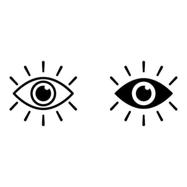 Ilustración de vector de conjunto de iconos de ojo aislado