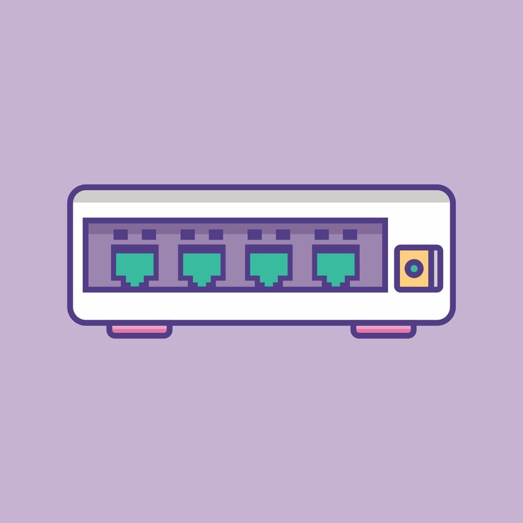 Vector ilustración de vector de conmutador ethernet icono de enrutador de red de conmutador de red