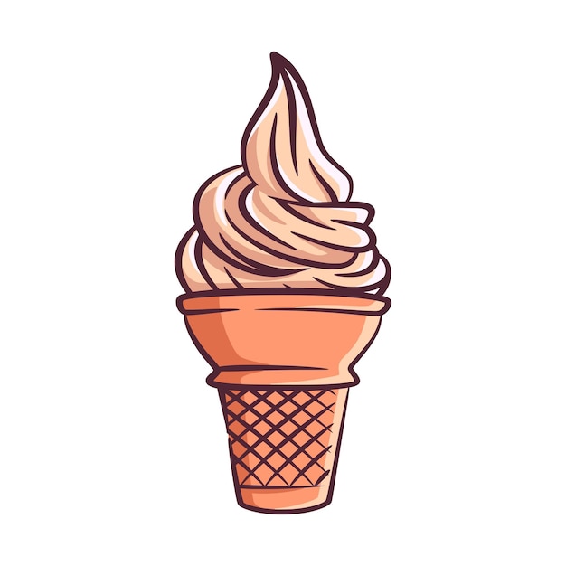 Ilustración de vector de cono de helado con color