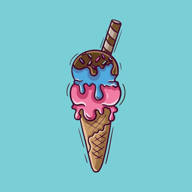 Ilustración de vector de cono de helado