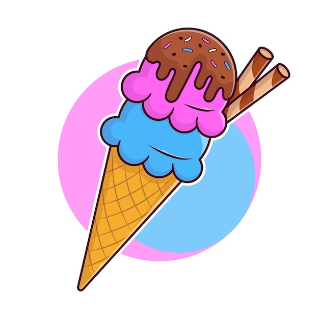 Ilustración de vector de cono de helado