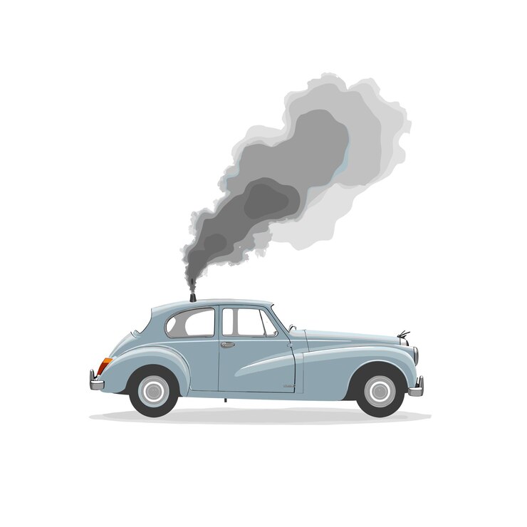 Vector ilustración del vector de contaminación por automóviles