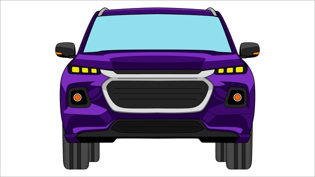 Vector ilustración de vector de contorno de coche suv premium sobre fondo blanco