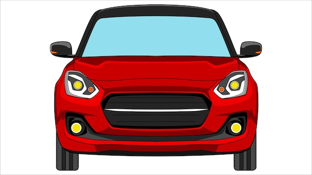 Vector ilustración de vector de contorno de coche trasero mini escotilla