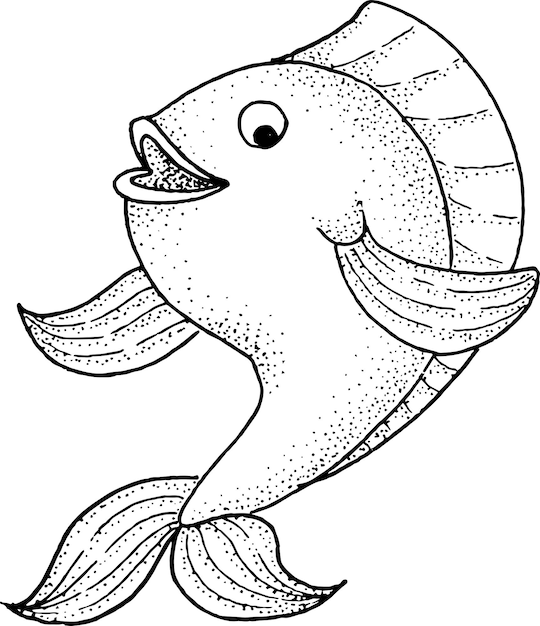 Ilustración de vector de contorno de pescado