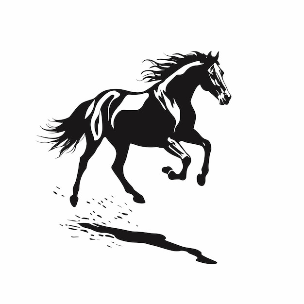 Ilustración de vector de contorno de silueta de caballo