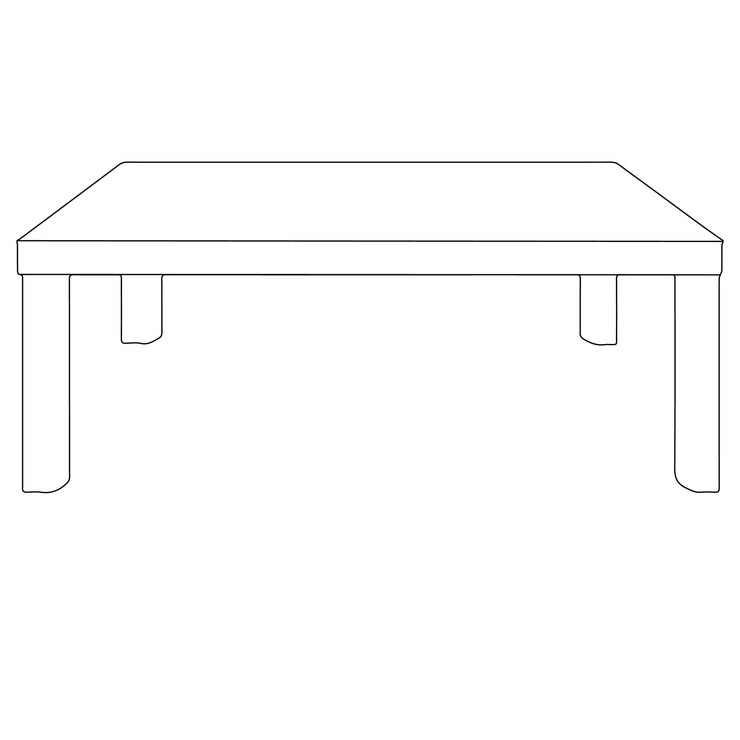 Vector ilustración de vector de contorno de tabla aislada sobre fondo blanco