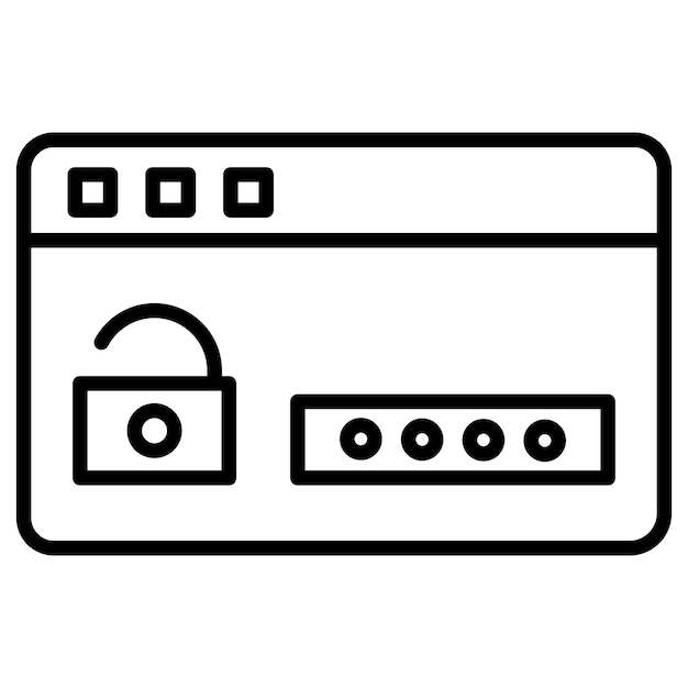 Ilustración del vector de contraseña del navegador