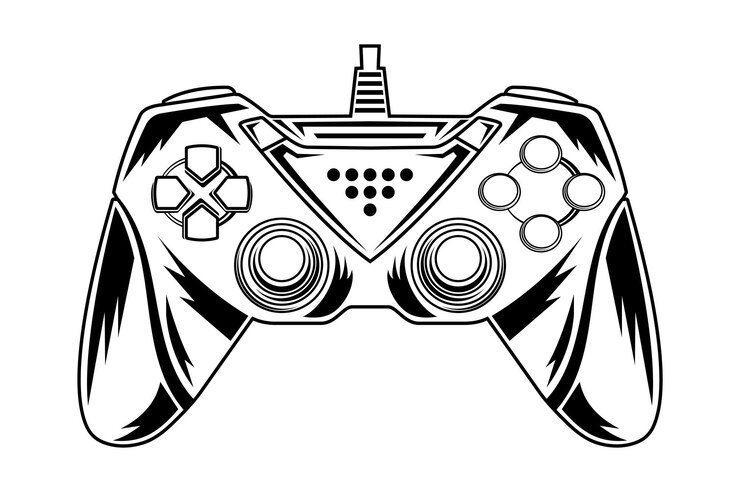 Vector ilustración de vector de controlador de juego. tecnología deportiva de videojuegos
