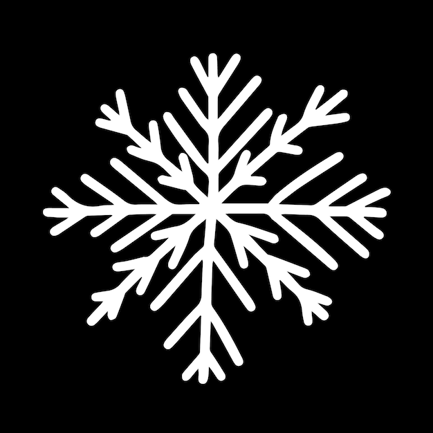 Ilustración de vector de copo de nieve de Doodle Copo de nieve simple dibujado a mano aislado