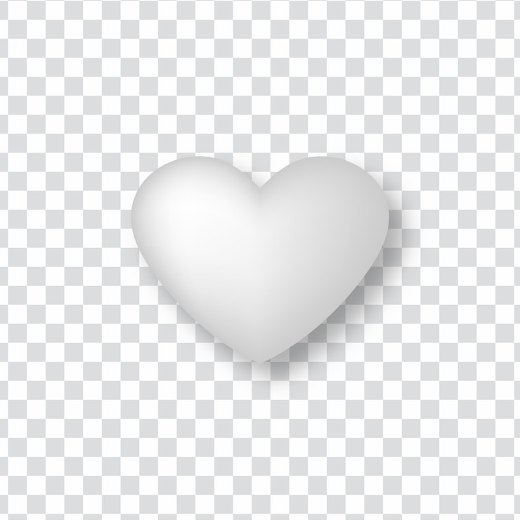 Vector ilustración de vector de corazón de colores blancos. vector transparente del corazón.
