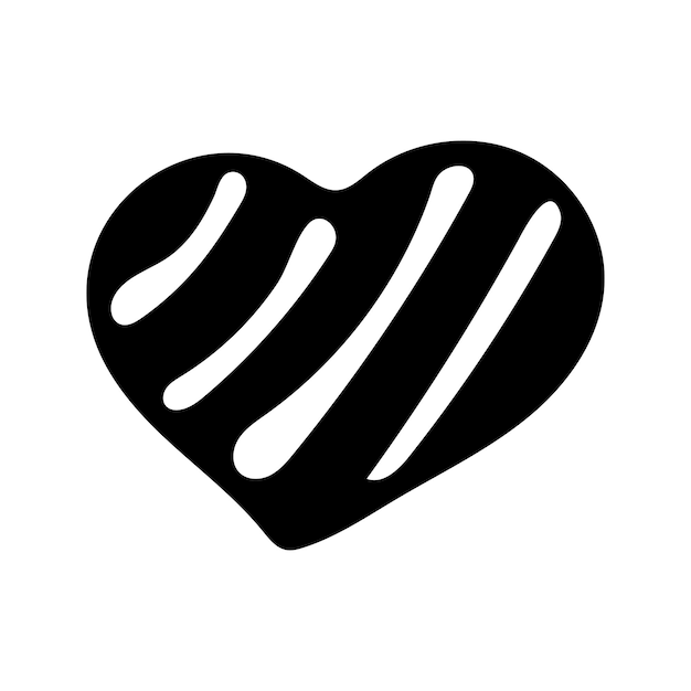 Ilustración de vector de corazón de día de san valentín dibujado a mano