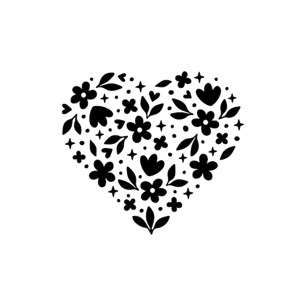 Ilustración de vector de corazón floral