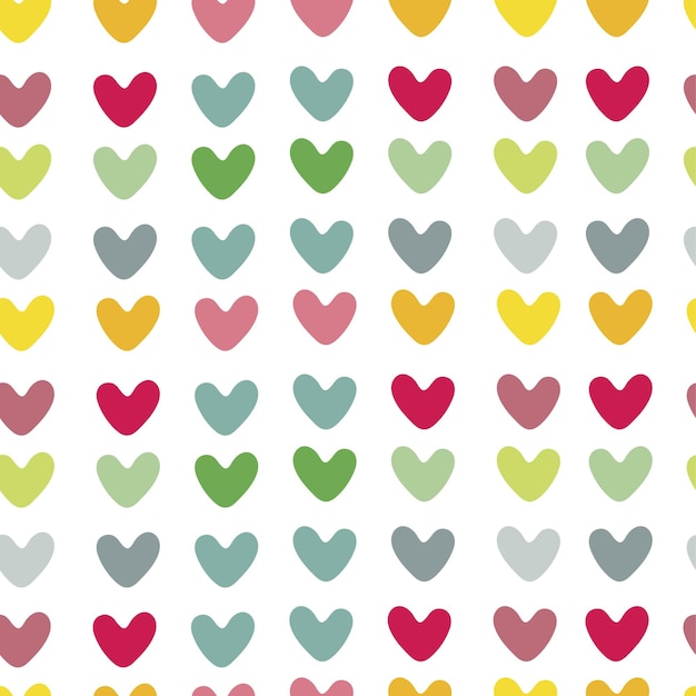 Vector ilustración de vector de corazones multicolores sobre un fondo blanco para la cubierta de papel tapiz interior