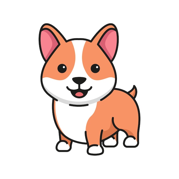 Ilustración de vector Corgi lindo y sencillo