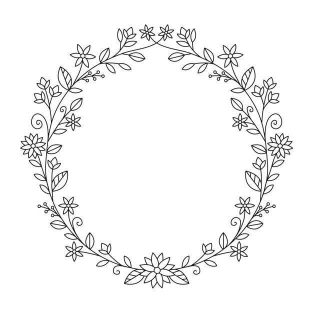 Ilustración de vector de corona de flores