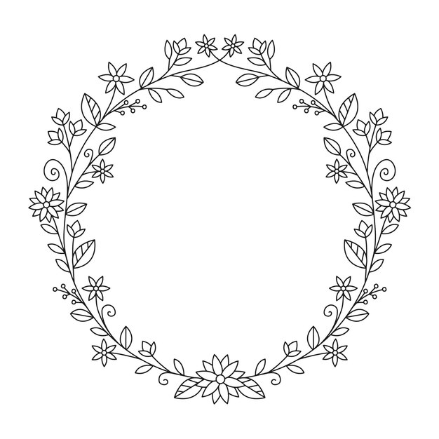 Vector ilustración de vector de corona de flores