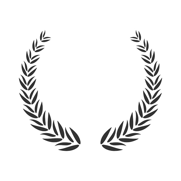 Ilustración de vector de corona de laurel blanco y negro