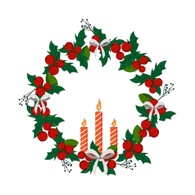 Ilustración de vector de corona de Navidad