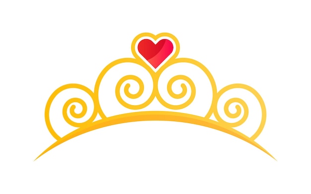 Vector ilustración de vector de corona de princesa dorada