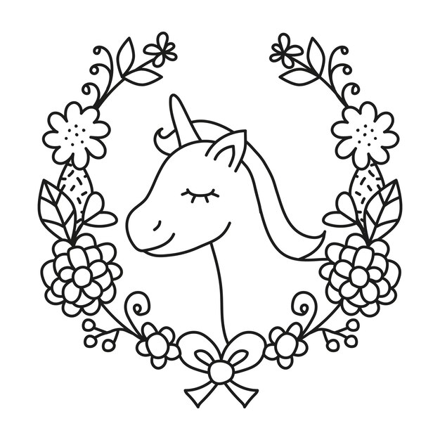 Ilustración de vector de corona de unicornio