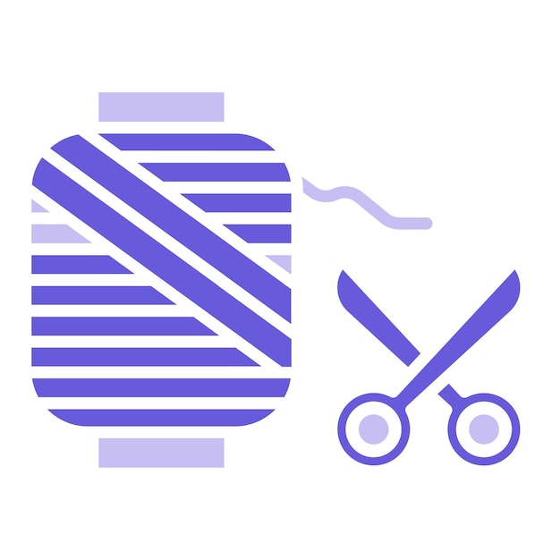 Ilustración del vector de corte de hilo