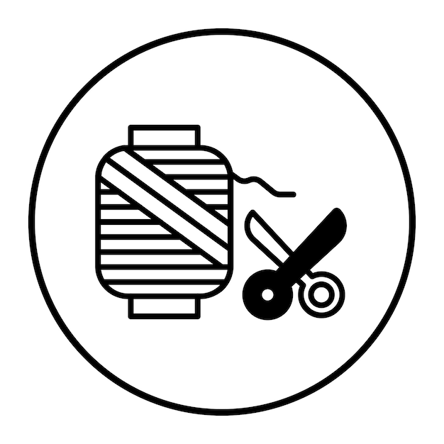 Ilustración del vector de corte de hilo