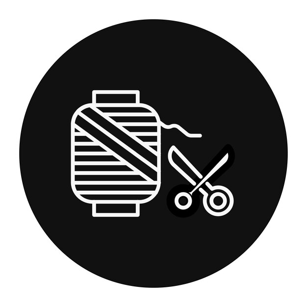 Ilustración del vector de corte de hilo