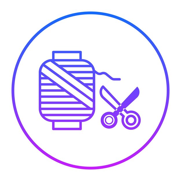 Ilustración del vector de corte de hilo