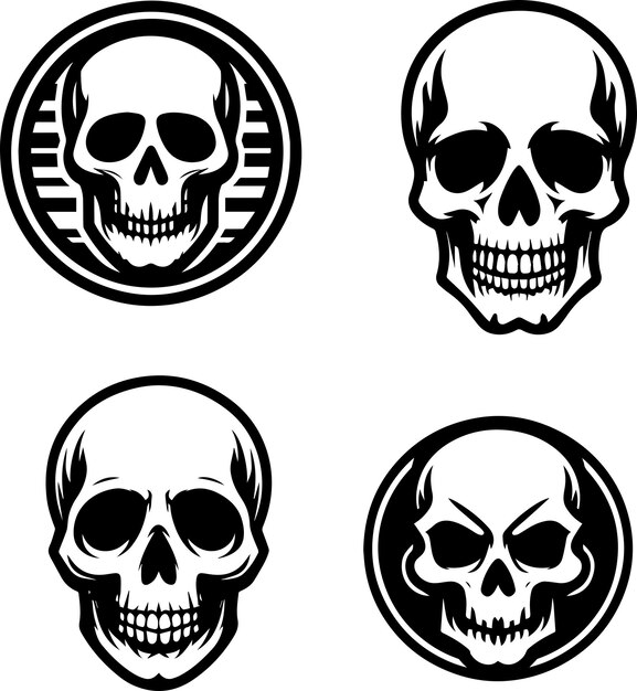 Ilustración de vector de cráneo 4