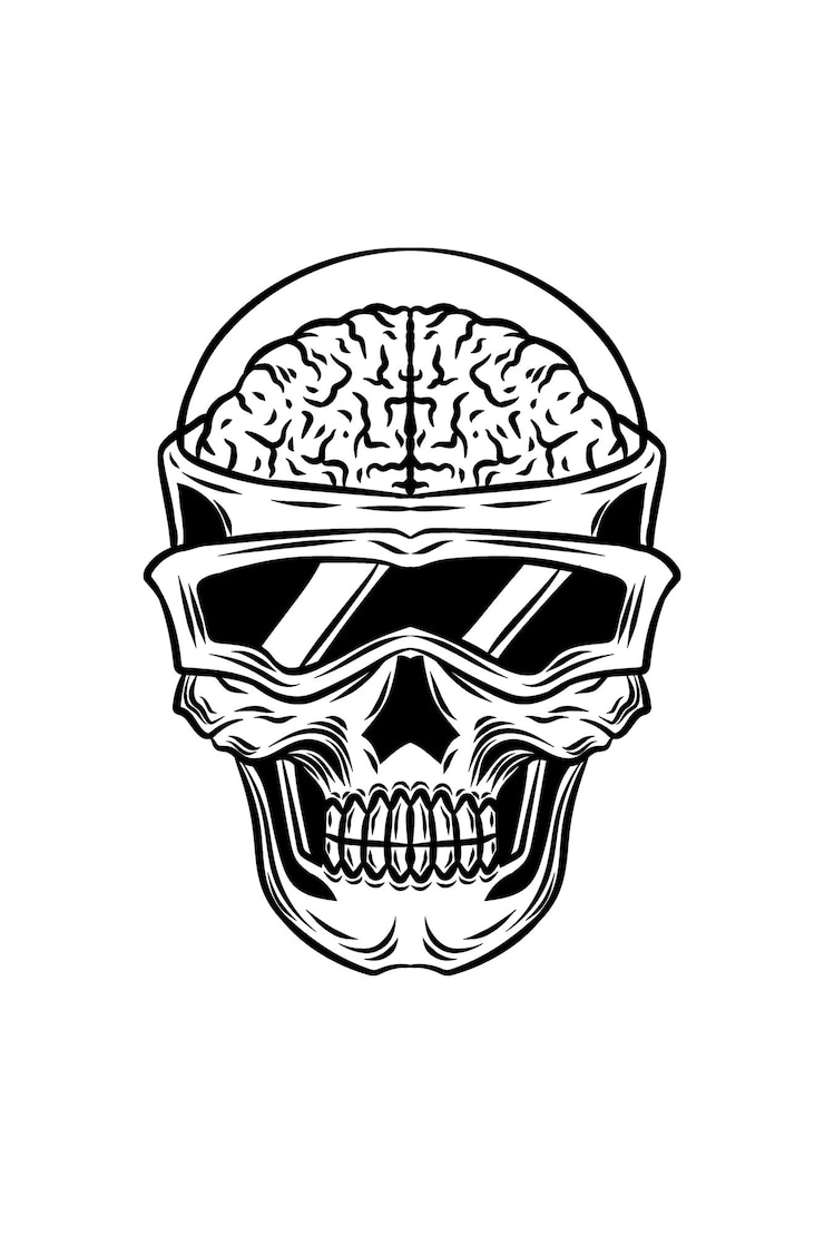 Vector ilustración de vector de cráneo experimental
