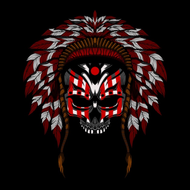 Ilustración de vector de cráneo indio
