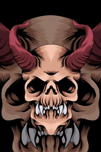 Ilustración de vector de cráneo de rey