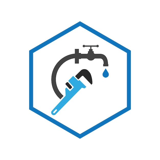 Ilustración de vector creativo de logotipo de icono de servicio de plomería