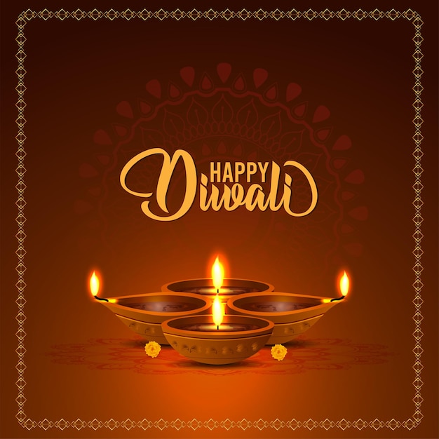 Ilustración de vector creativo de tarjeta de felicitación de celebración feliz diwali