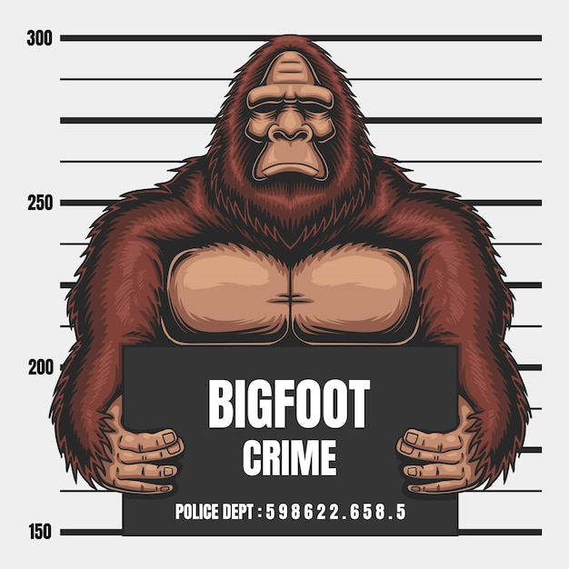 Ilustración de vector de crimen bigfoot