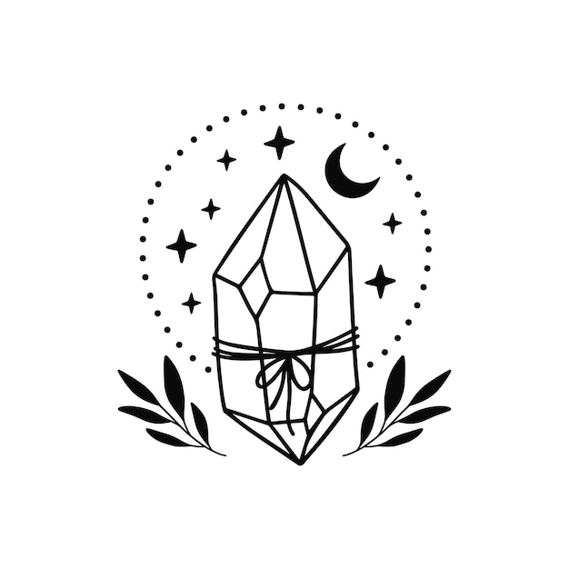 Ilustración de vector de cristal celestial