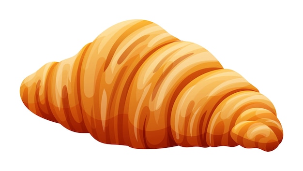 Ilustración de vector de croissant Producto de panadería aislado sobre fondo blanco