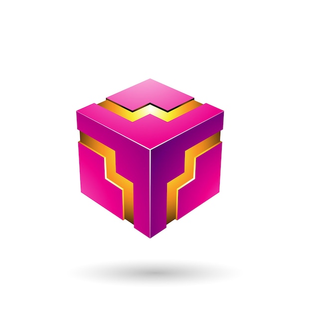 Ilustración de vector de cubo en zigzag negrita magenta