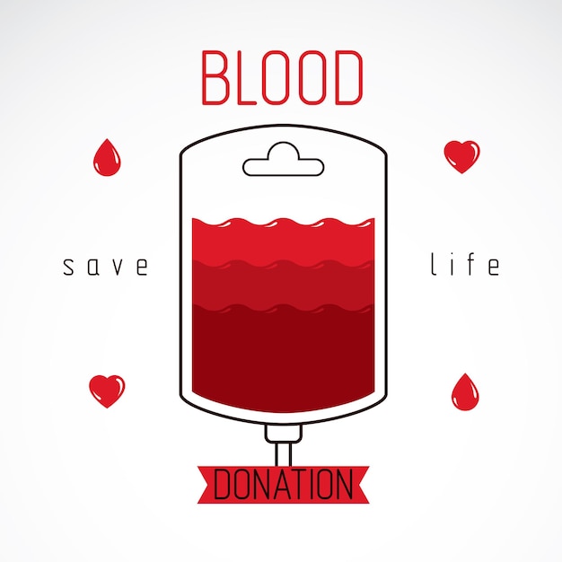 Ilustración de vector de cuentagotas de sangre preparado para la donación de sangre. Metáfora de transfusión de sangre, emblema de atención médica.