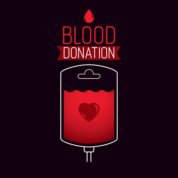 Ilustración de vector de cuentagotas de sangre preparado para la donación de sangre. Metáfora de transfusión de sangre, emblema de atención médica.