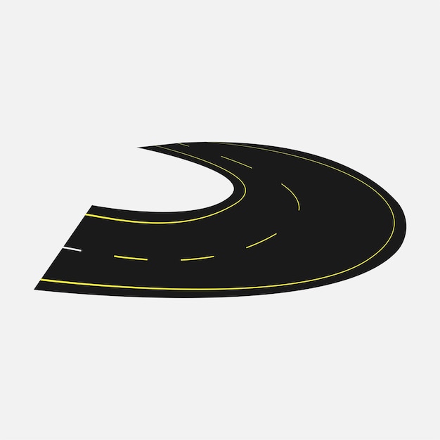Ilustración del vector de curva de la carretera