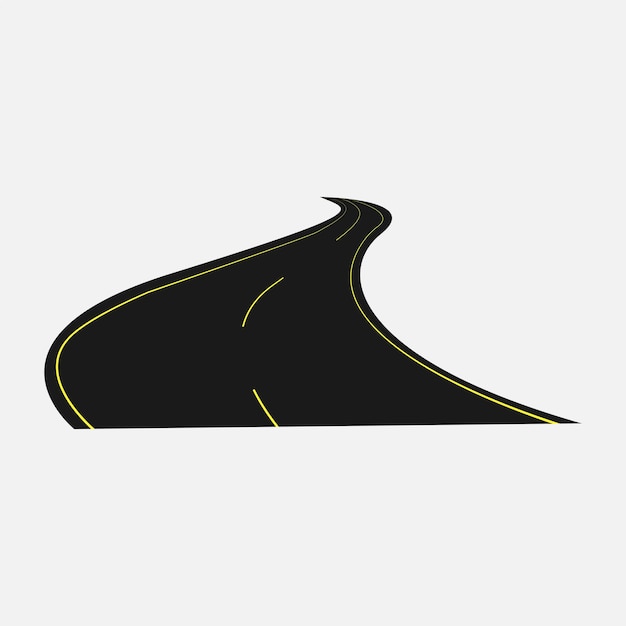Ilustración del vector de curva de la carretera
