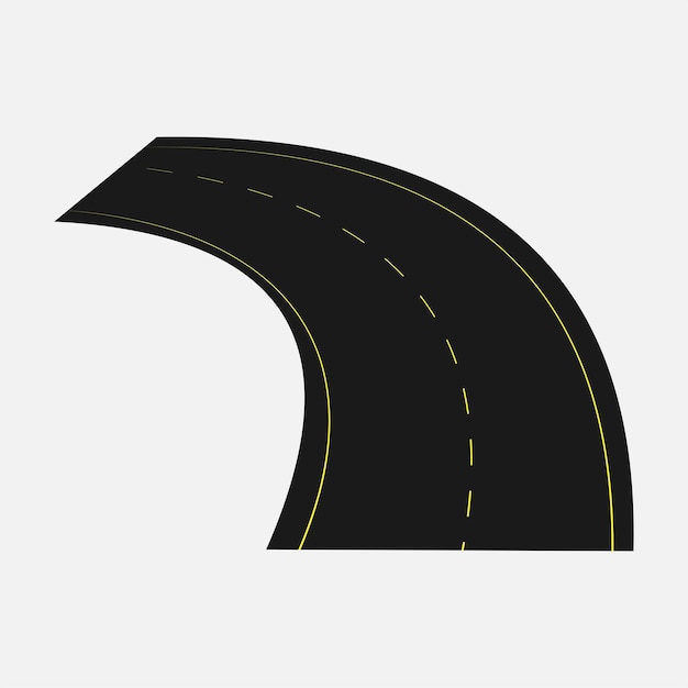 Ilustración del vector de curva de la carretera