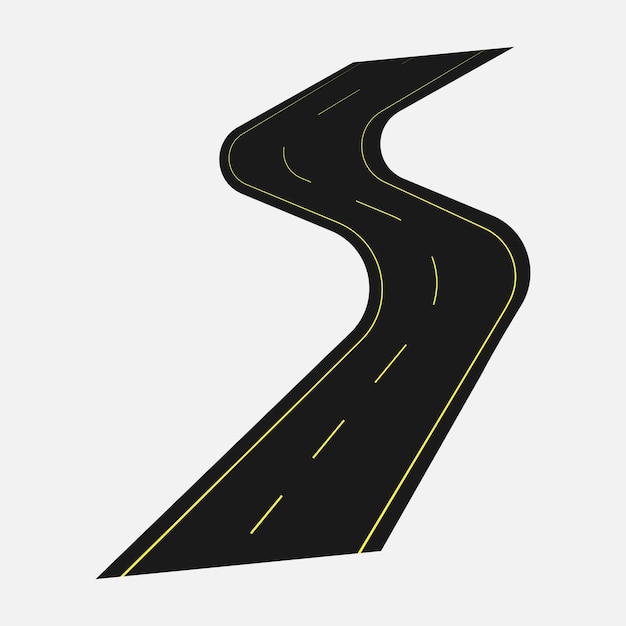 Ilustración del vector de curva de la carretera
