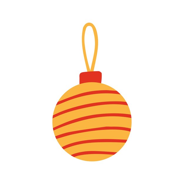 Ilustración de vector de decoración de bola de Navidad naranja