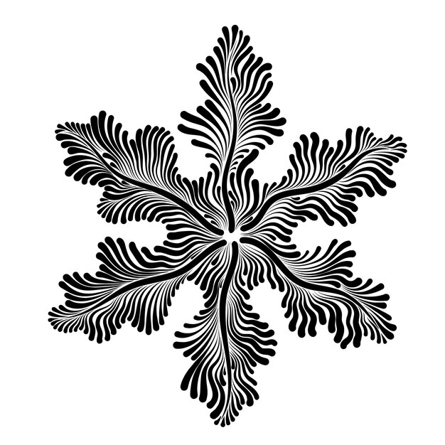 Ilustración de vector decorativo gráfico hermoso copo de nieve calado