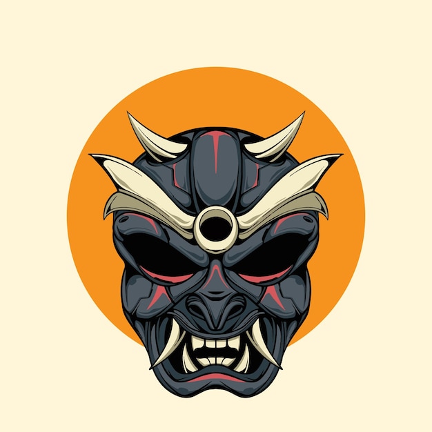 Ilustración del vector del demonio de la máscara oni